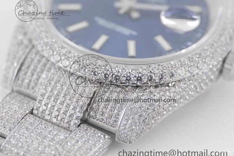 TWF Dial Edition Full Markers SS 1:1 Blue on Best A2824 Bracelet Stick Datejust Diamonds 41 0210
